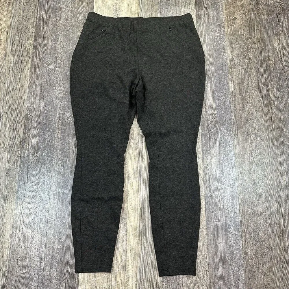 J. Jill Women's Size M Gray Ponte Knit Leggings Pants Stretch Pull On Pockets - Picture 1 of 13